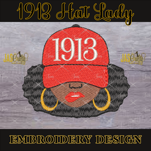 1913 HAT LADY EMBROIDERY DESIGN