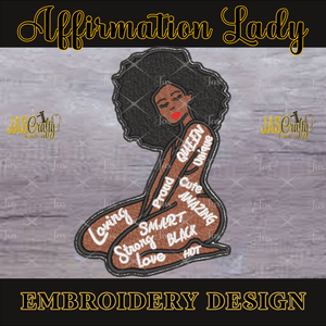 BLACK WOMEN AFFIRMATION EMBROIDERY DESIGN