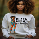 Load image into Gallery viewer, BETTY CLASSY BLACK BEAUTIFUL BLESSED SWEATSHIRT
