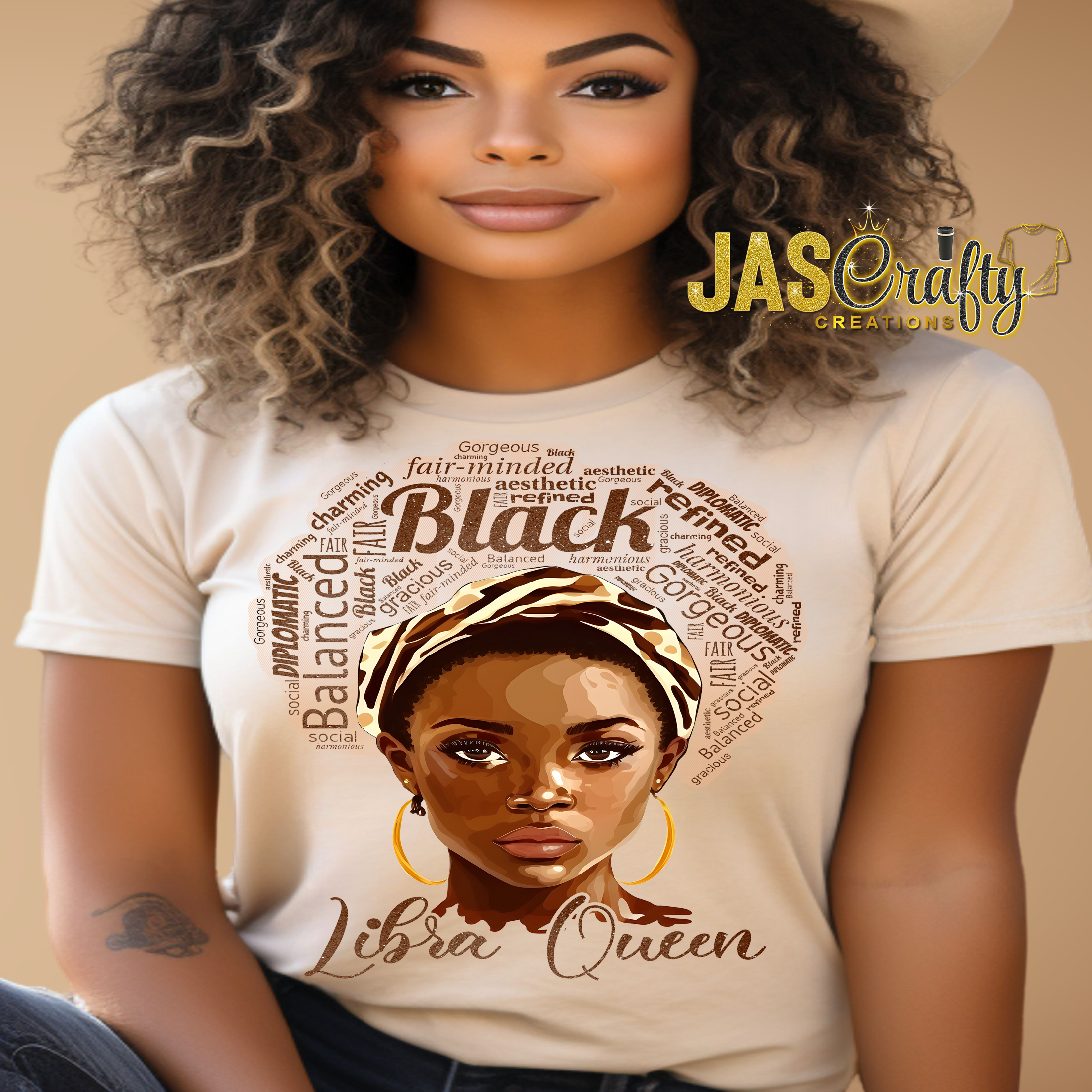 BLACK QUEEN LIBRA TSHIRT