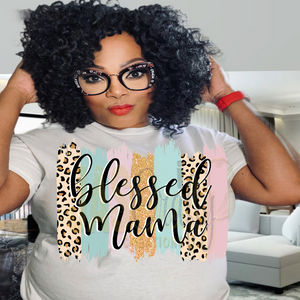 BLESSED MAMA BRUSHED SCRIPT TSHIRT
