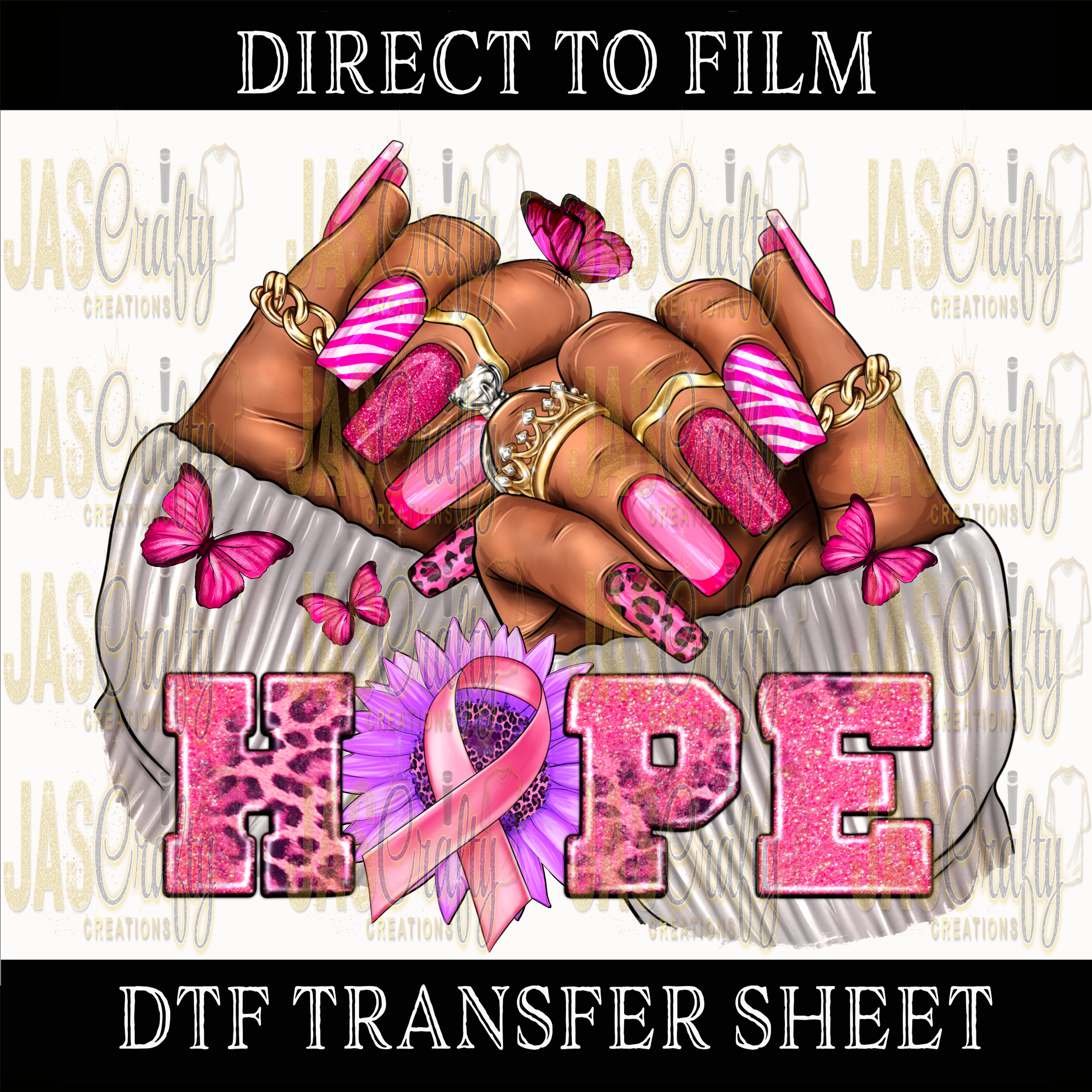 BREAST CANCER HOPE NAILS READY TO PRESS TRANSFER