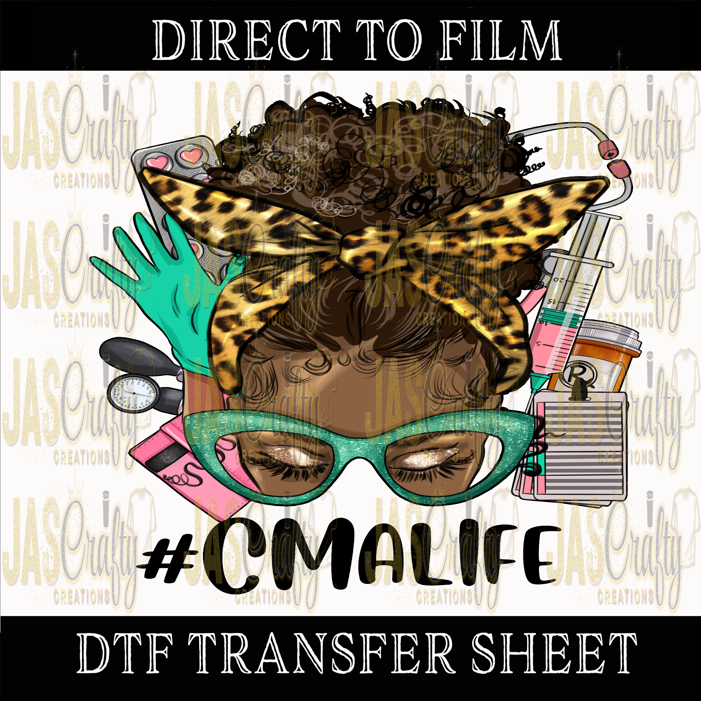 CMA LIFE MESSY BUN READY TO PRESS TRANSFER