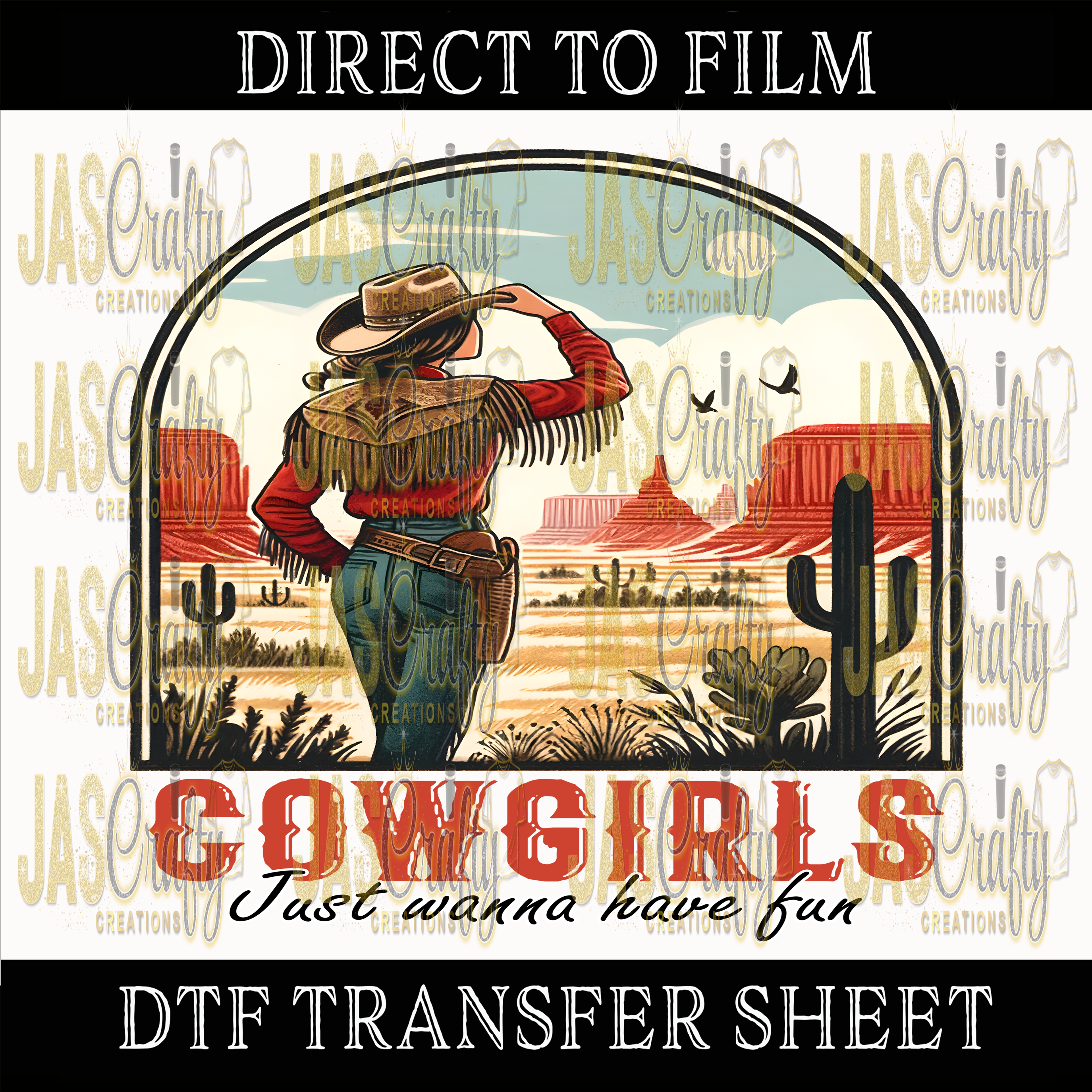 COWGIRLS JUST WANNA HAVE FUN READY TO PRESS TRANSFER