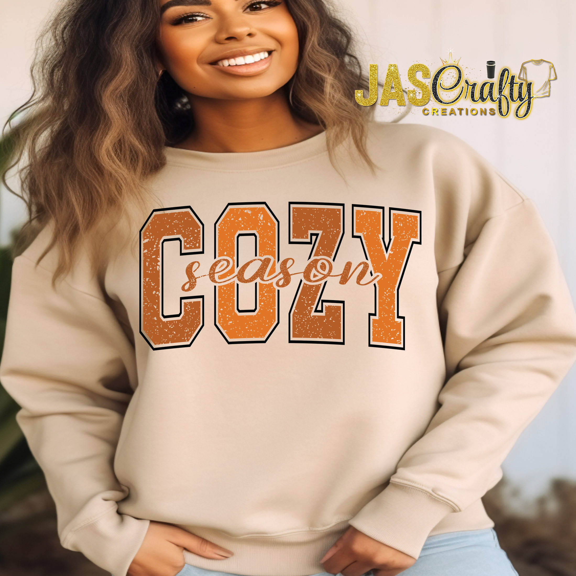 COZY SEASON DISTRESSED CREWNECK SWEATSHIRT