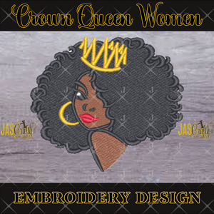 CROWNED QUEEN WOMEN EMBROIDERY DESIGN