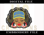 Load image into Gallery viewer, CURLY HAIR HAT LADY EMBROIDERY DESIGN
