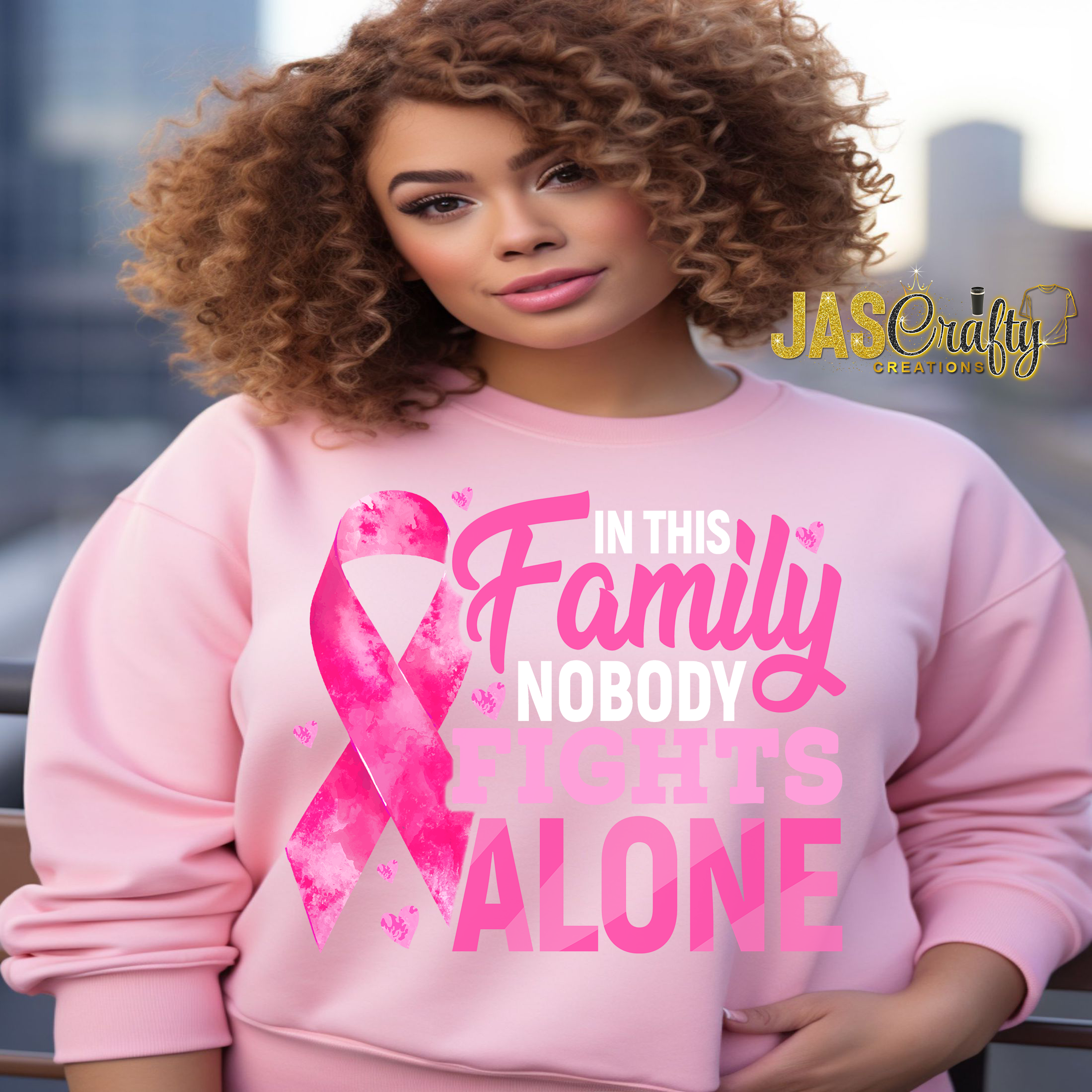 NOBODY IN THIS FAMILY FIGHTS ALONE TSHIRT