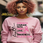 Load image into Gallery viewer, FIGHT BREAST CANCER AFFIRMATIONS TSHIRT
