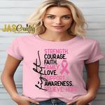 Load image into Gallery viewer, FIGHT BREAST CANCER AFFIRMATIONS TSHIRT
