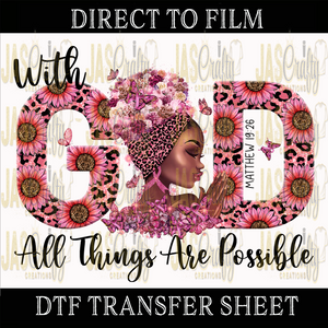 FLOWER LADY WITH GOD  READY TO PRESS TRANSFER