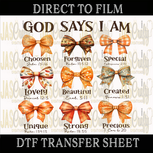 GOD SAYS I AM FALL BOWS READY TO PRESS TRANSFER