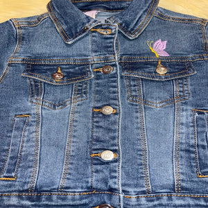 GIRLS PERSONALIZED BUTTERFLY EMBROIDERED DENIM JACKET