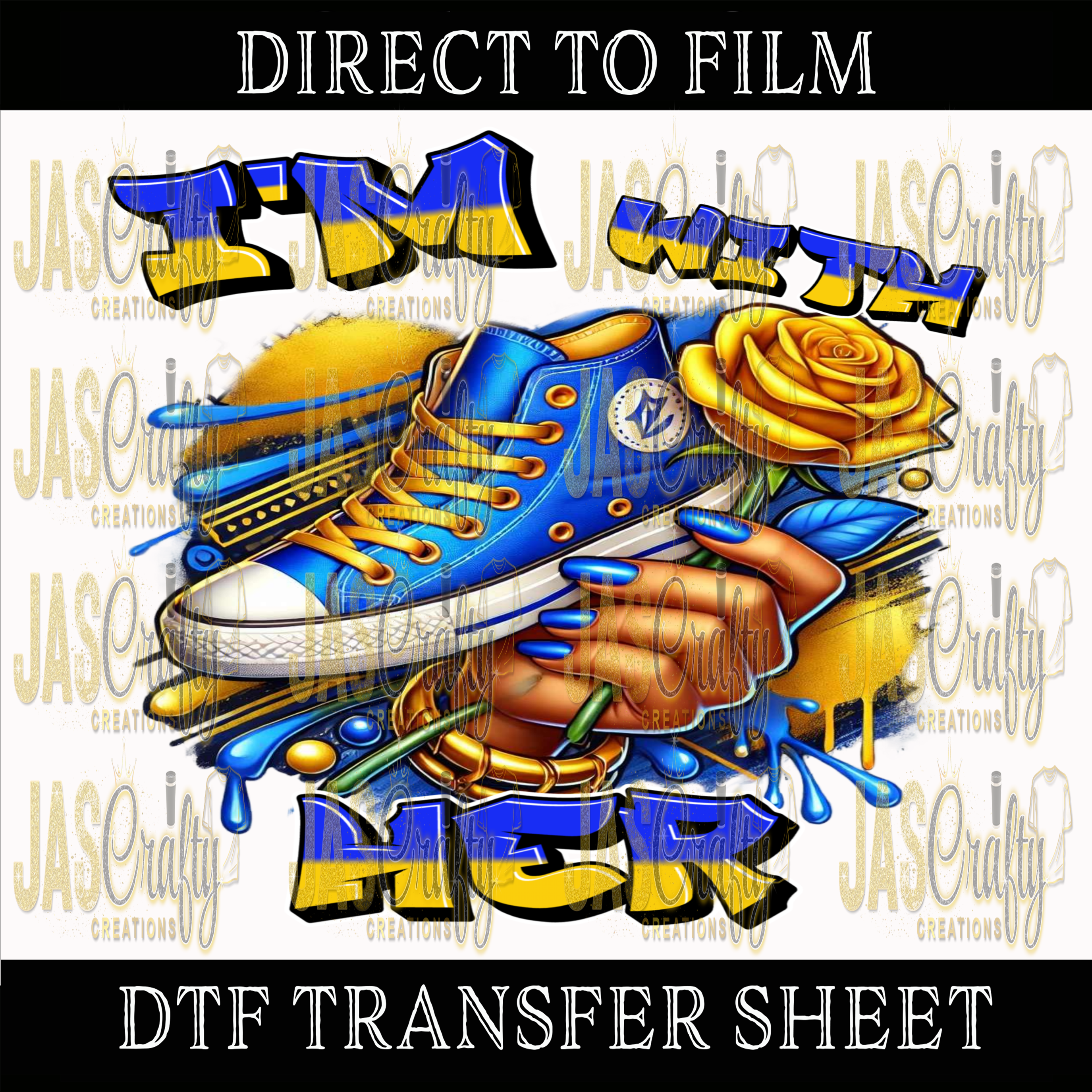 KAMALA "I"M WITH HER BLUE YELLOW" READY TO PRESS TRANSFER