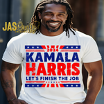 Load image into Gallery viewer, KAMALA LETS FINISH THE JOB DISTRESSED  T- SHIRT
