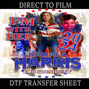 KAMALA HARRIS FOR PRESIDENT RED BLUE READY TO PRESS TRANSFER