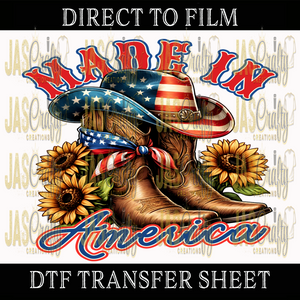MADE IN AMERICA BOOTS READY TO PRESS TRANSFER