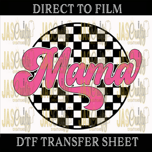 RETRO MAMA CHECKERBOARD READY TO PRESS TRANSFER