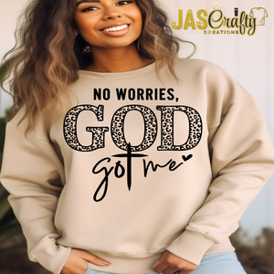 NO WORRIES GOD GOT ME  TSHIRT