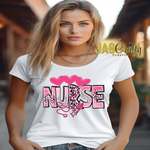 Load image into Gallery viewer, NURSE ANIMAL PRINT HEART TSHIRT
