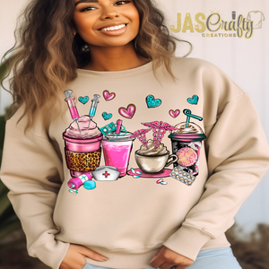 NURSE COFFEE CUPS SWEATSHIRT