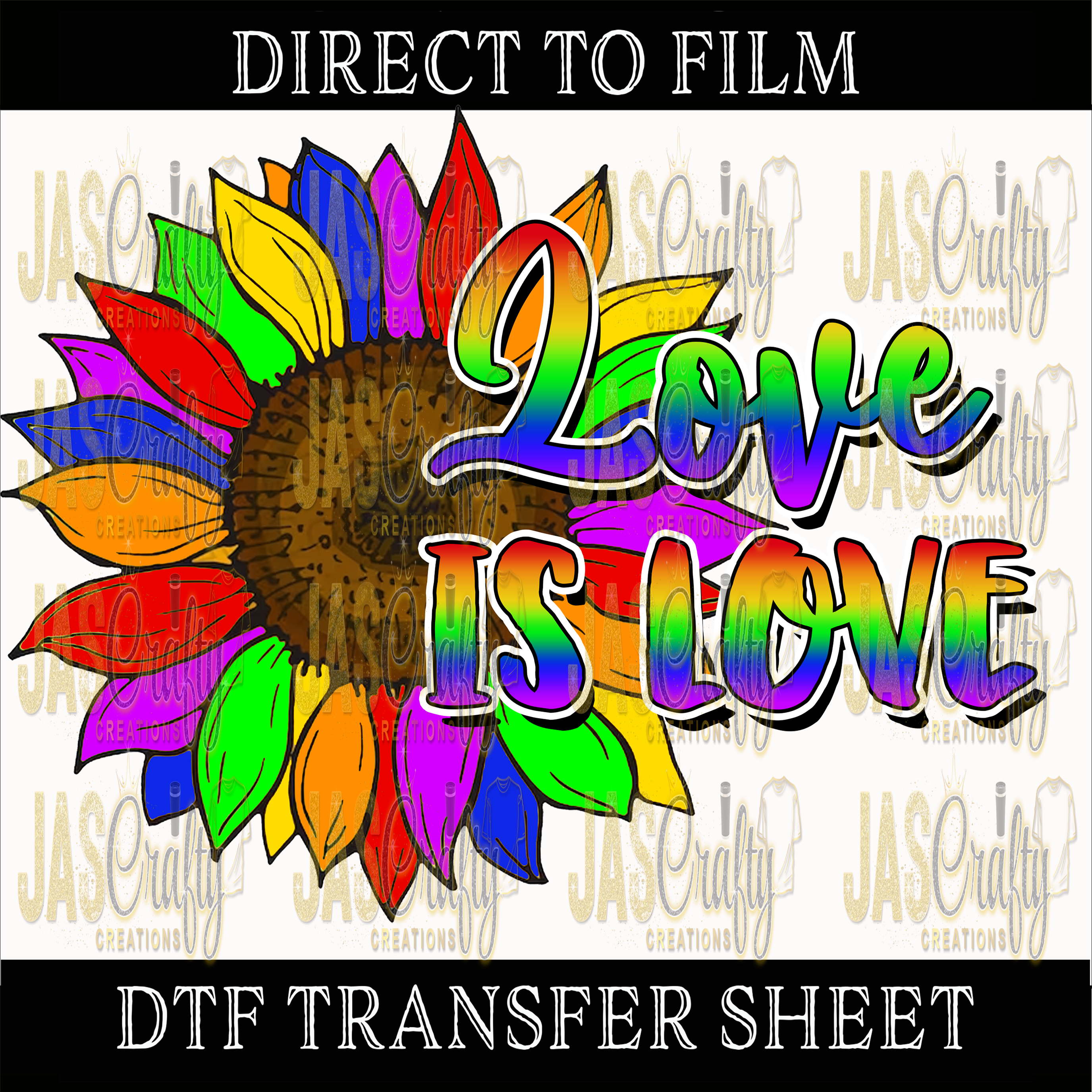 PRIDE FLOWERS LOVE IS LOVE READY TO PRESS TRANSFER