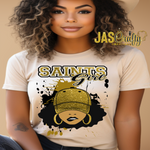 Load image into Gallery viewer, SPORTS FAN GIRL WITH HAT TSHIRT (ALL TEAMS ARE IN THIS LISTING)
