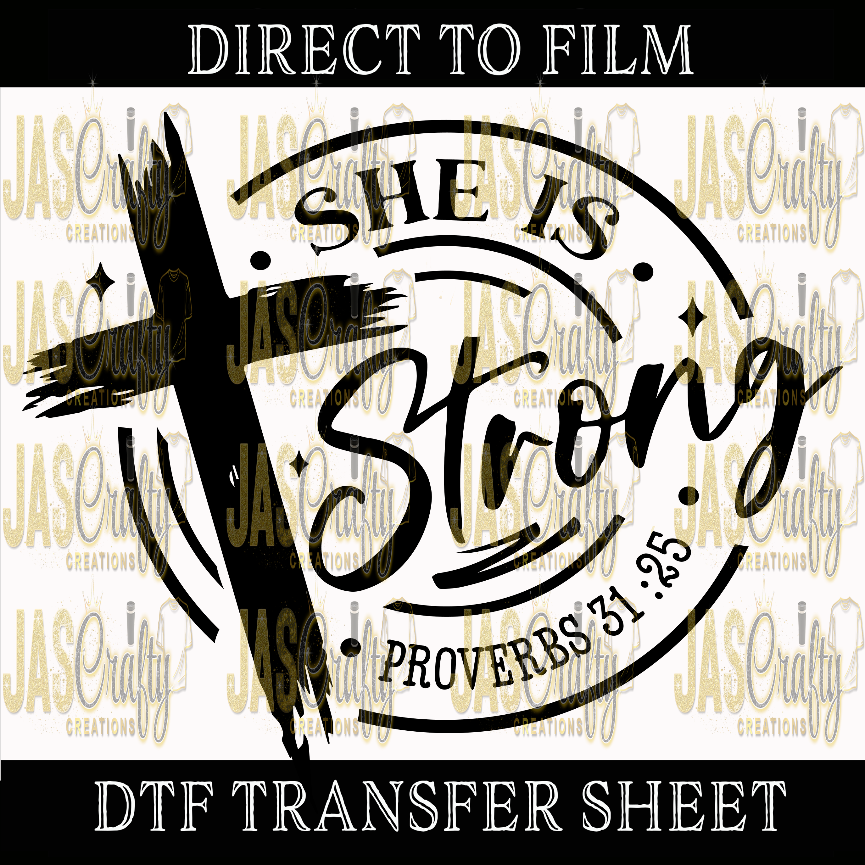 SHE IS STRONG PROVERBS  READY TO PRESS TRANSFER