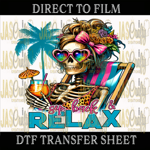 SIP & RELAX SKELETON READY TO PRESS TRANSFER