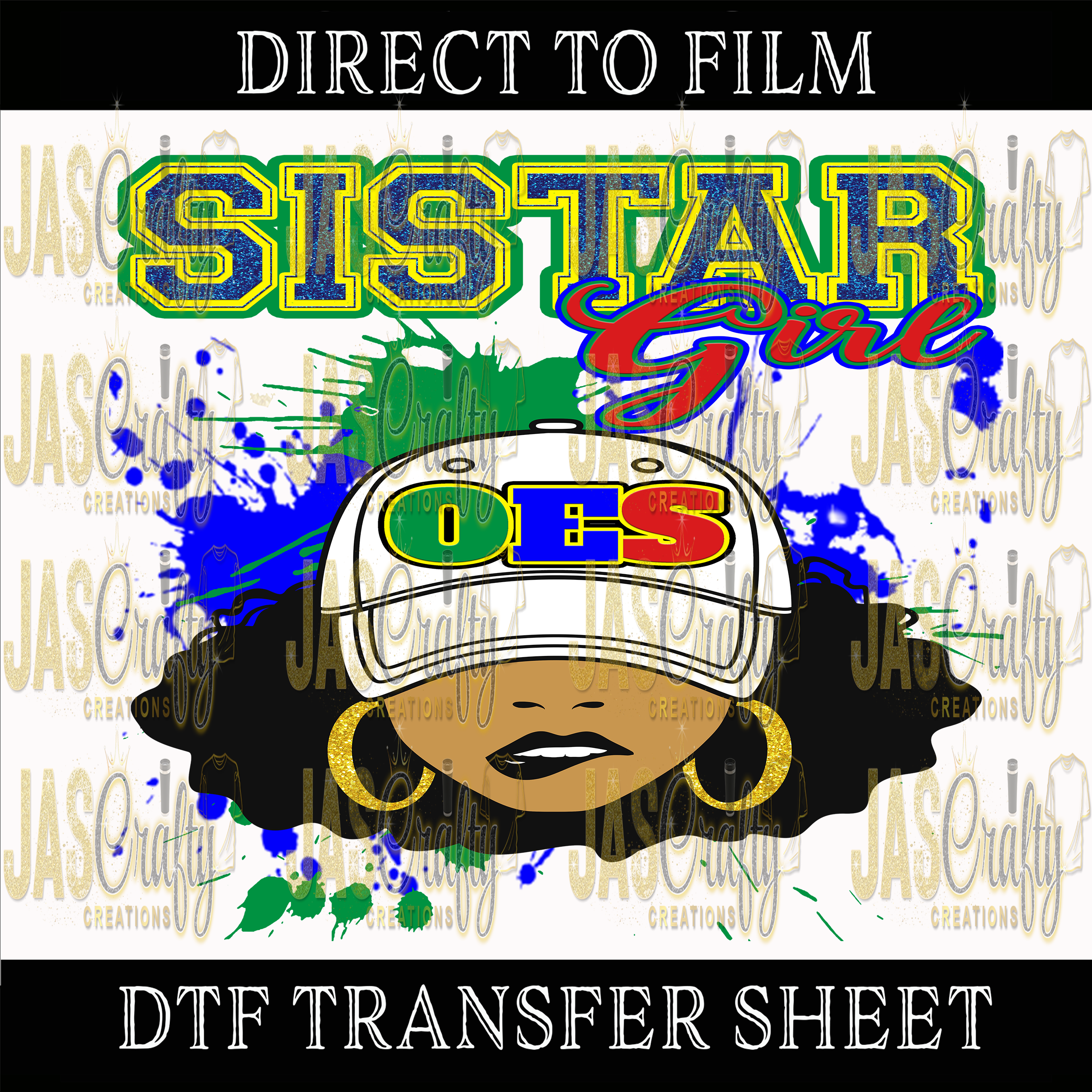 SISTAR HAT GIRL OES READY TO PRESS TRANSFER