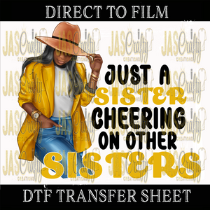 JUST A SISTER CHEERING READY TO PRESS TRANSFER