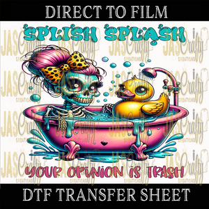 SPLISH SPLASH SKELETON READY TO PRESS TRANSFER