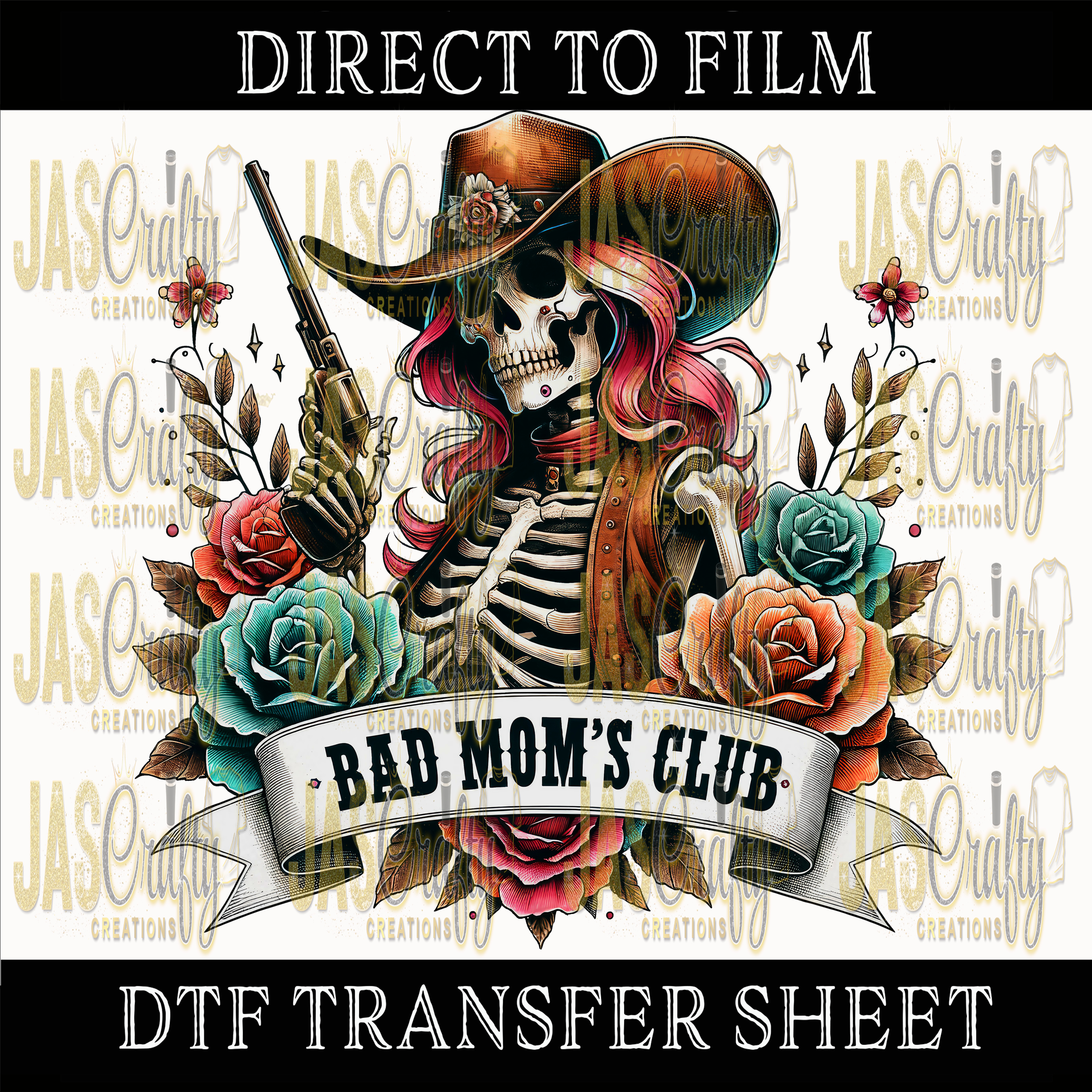 BAD MOMS CLUB SKULLS READY TO PRESS TRANSFER