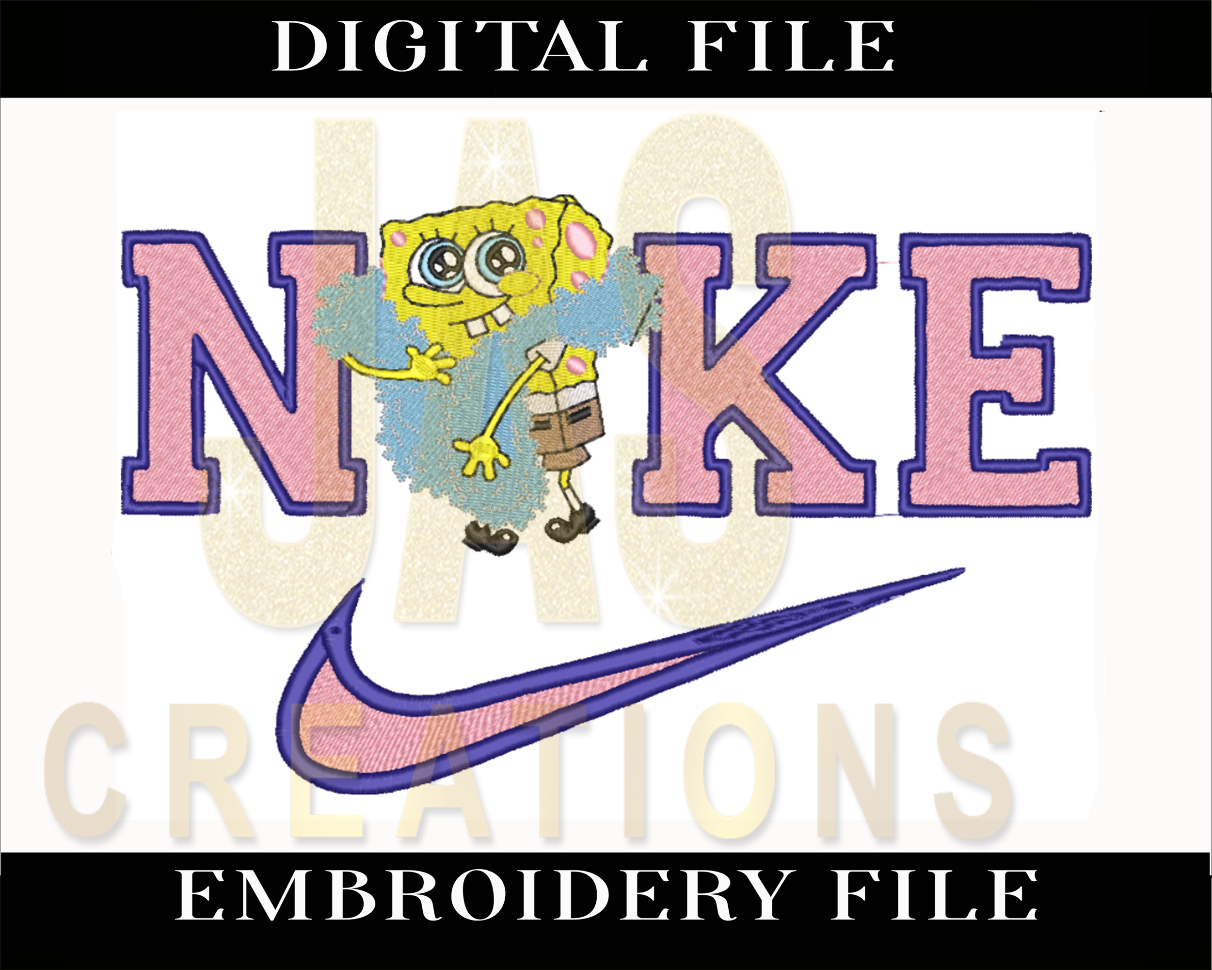 SPONGEBOB SWOOSH EMBROIDERY DESIGN