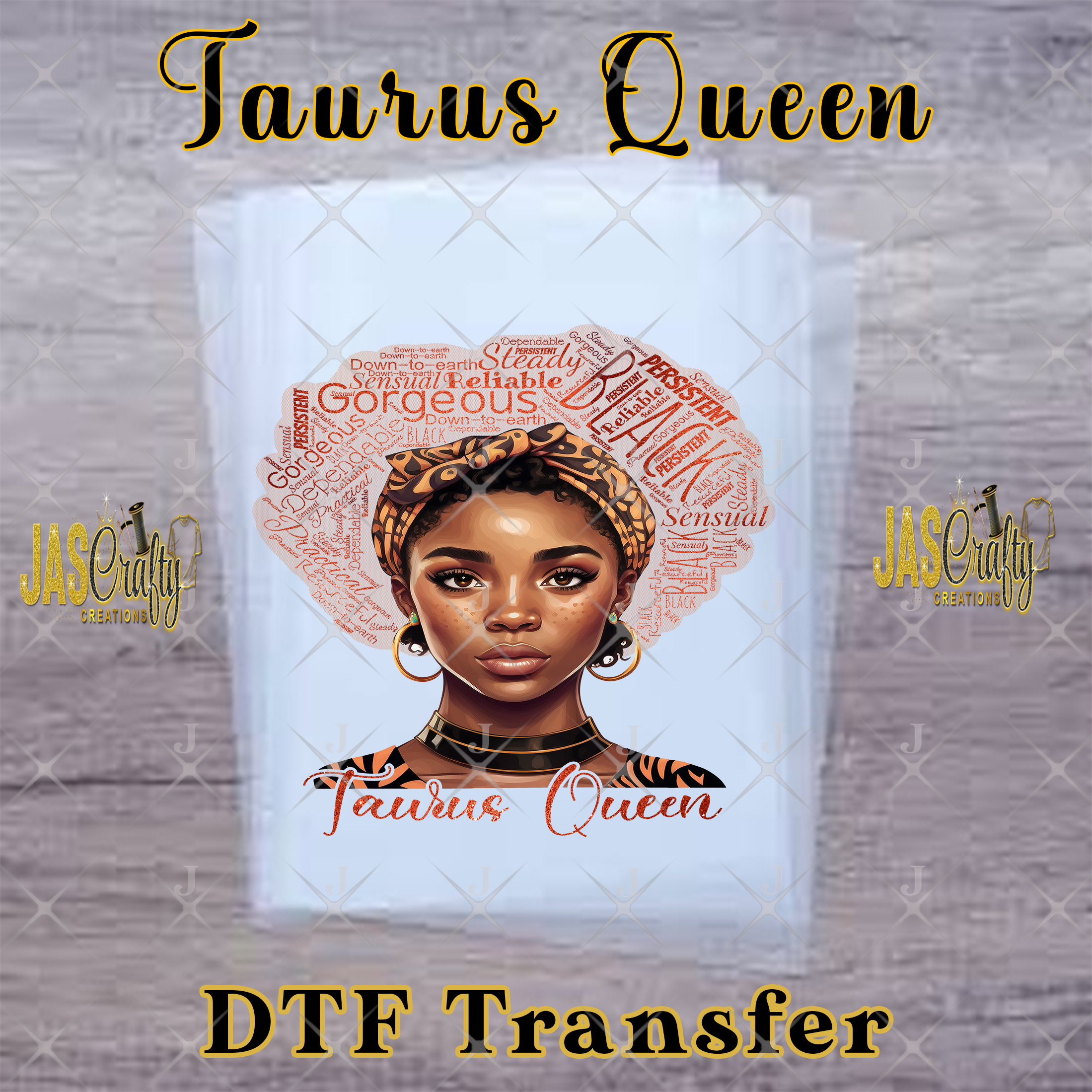 BLACK TAURUS QUEEN READY TO PRESS TRANSFER