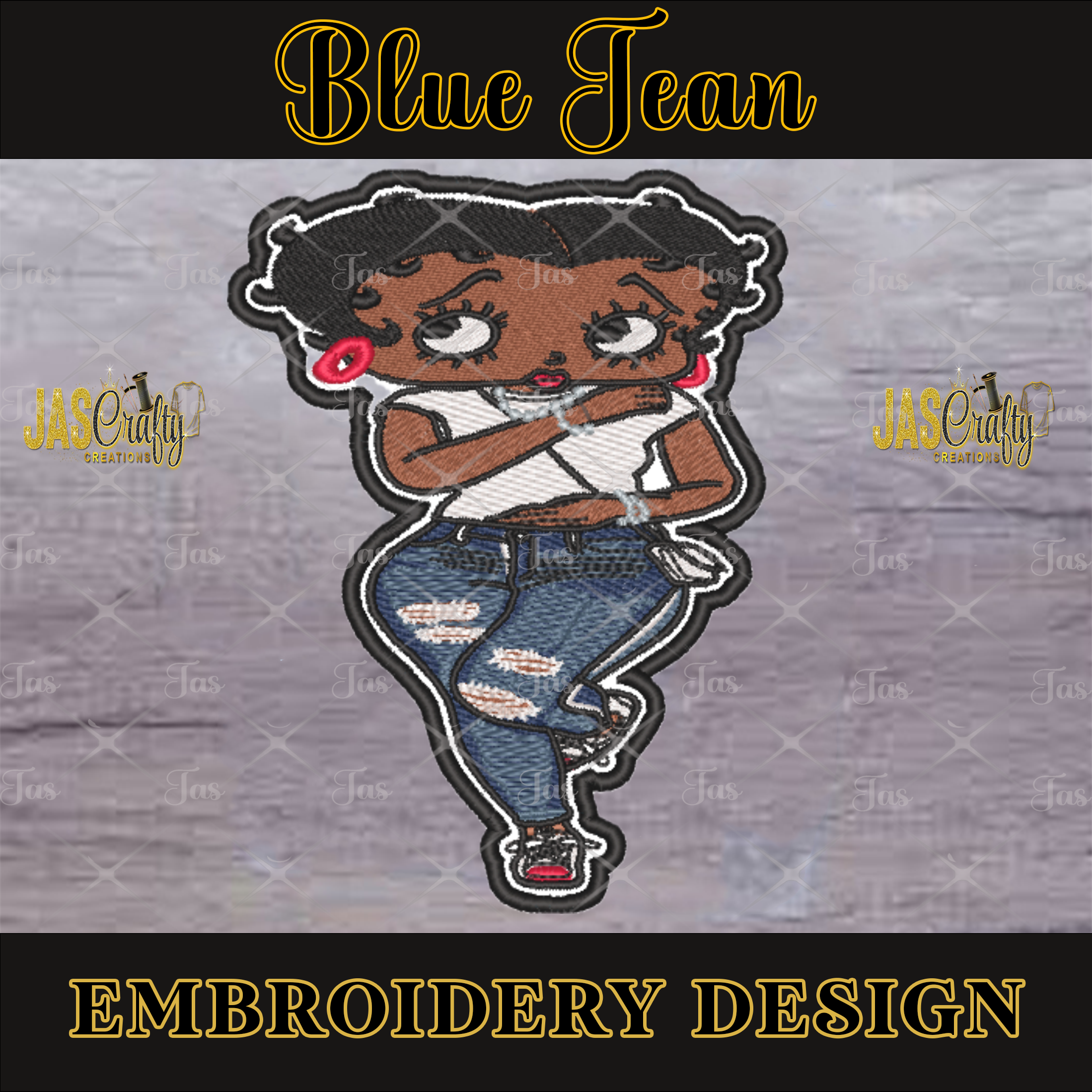 BETTY BLUE JEAN EMBROIDERY DESIGN