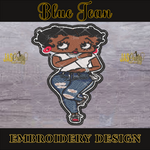 Load image into Gallery viewer, BETTY BLUE JEAN EMBROIDERY DESIGN
